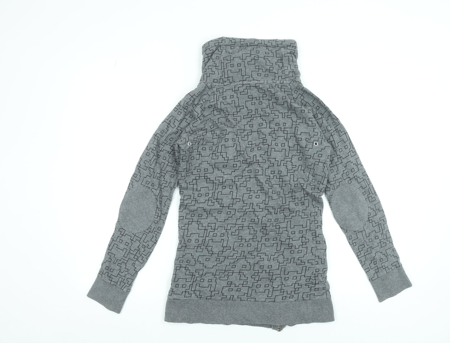 ONLY Womens Grey Full Zip High Neck Sweatshirt XS