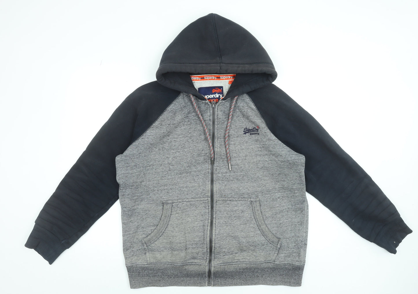 Superdry Men's Grey Full Zip Hoodie XL Regular Fit