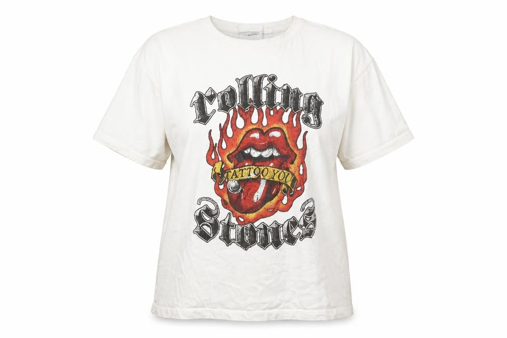 Rolling Stones Women's White 2XL Rock Graphic Cotton T-Shirt