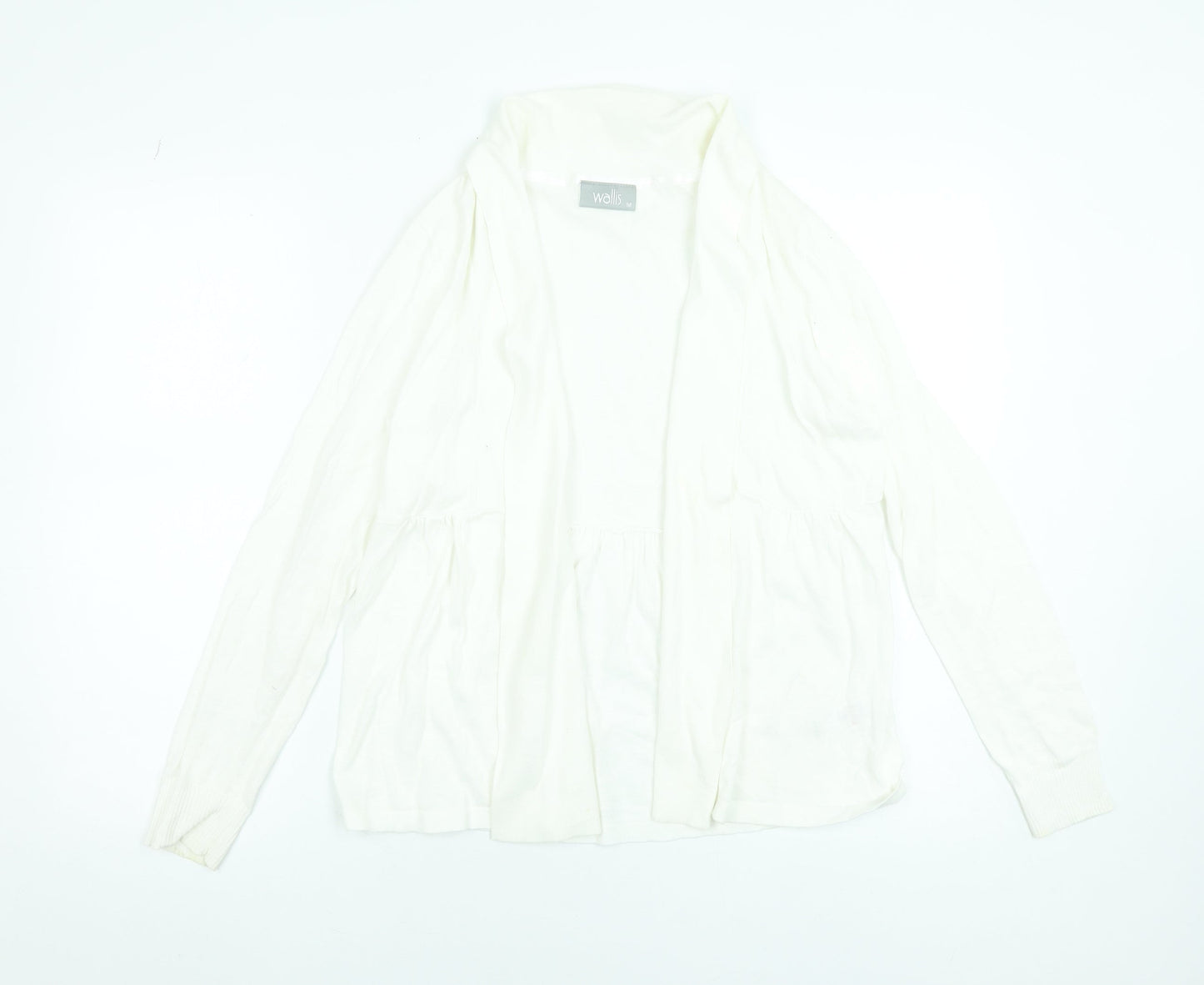 Wallis Women Ivory Cotton Long Sleeve Open Cardigan M