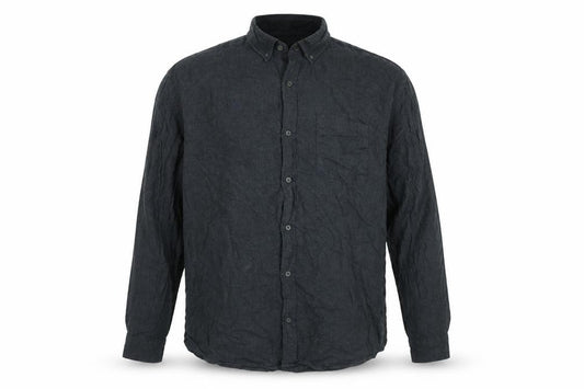 Jack & Jones Men's Grey Flannel Button-Up Shirt Size 2XL Regular Fit