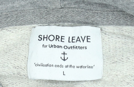 Shore Leave Urban Outfitters Grey Cotton Pullover Hoodie L Women