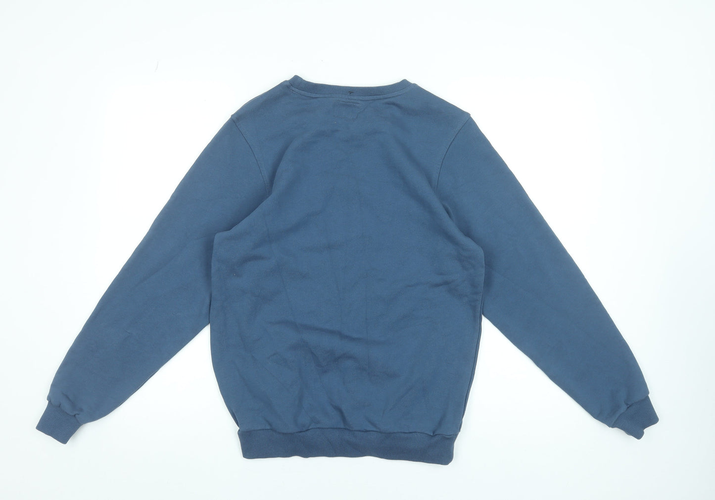 Tucker Budzyn Women's Blue Cotton Pullover Sweatshirt Size S Dog Print