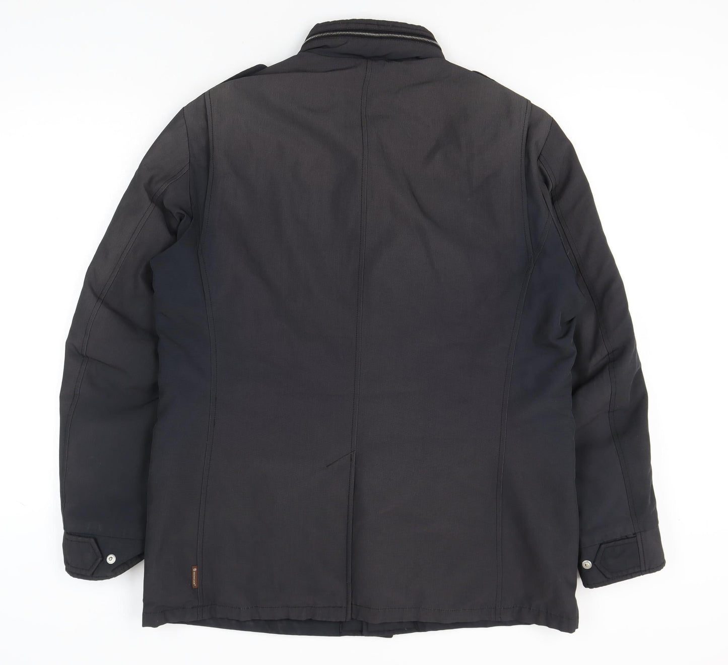 Moncler Men's Black L Military Jacket Cotton Blend Mid-Length