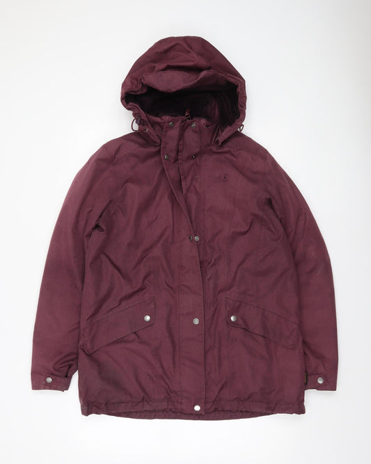 Jack Wolfskin Women's Purple L Parka Waterproof Hooded Jacket