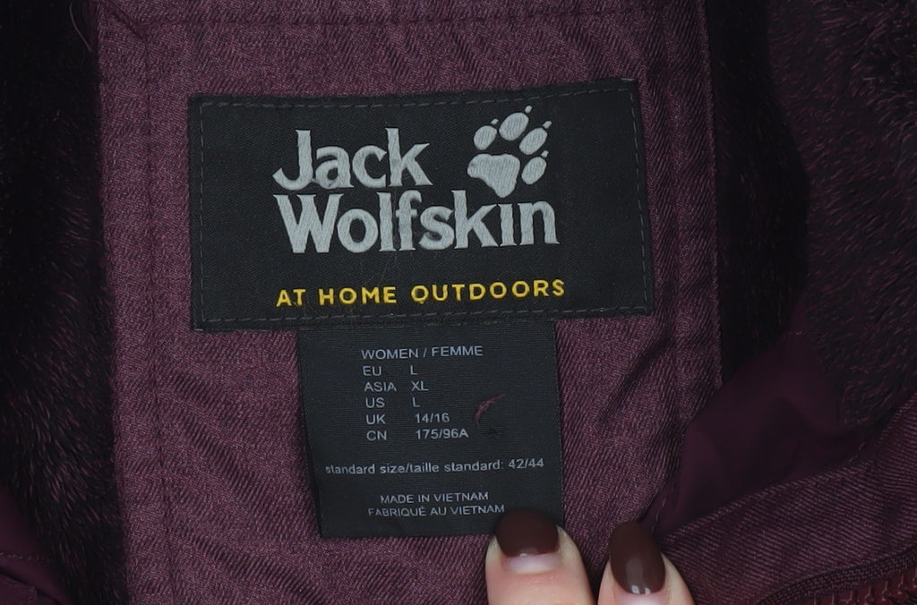 Womens UK Size L Regular Jack Wolfskin Purple Polyester Jacket