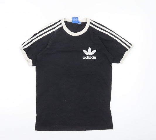 Adidas Women's Black Ringer Crew Neck Short Sleeve T-Shirt Size S