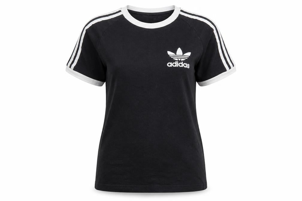 Womens UK Size S adidas Black 100% Cotton T-Shirt