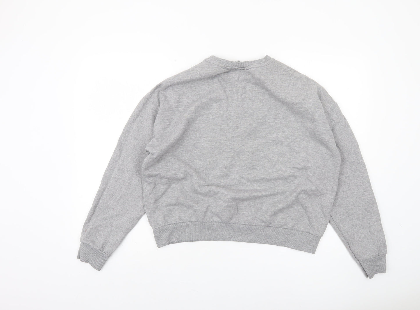 Disney Women’s Grey Stitch Sweatshirt Size 12/14 Crew Neck Pullover
