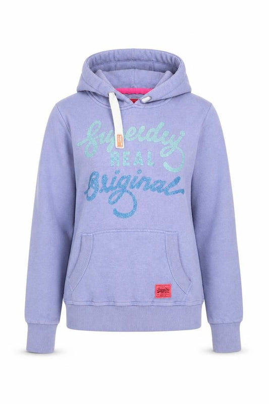 Womens UK M Regular Superdry Purple Pullover Hoodie