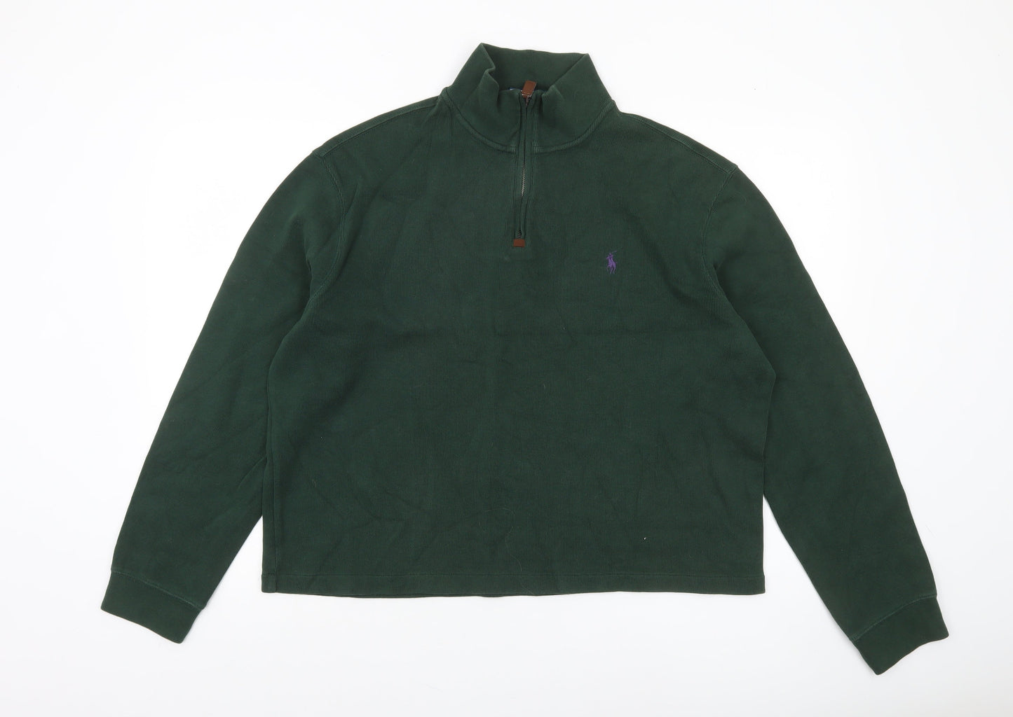 Polo Ralph Lauren Men's Green 1/4 Zip Sweatshirt Size L Classic Fit