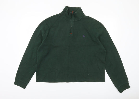 Polo Ralph Lauren Men's Green 1/4 Zip Sweatshirt Size L Classic Fit