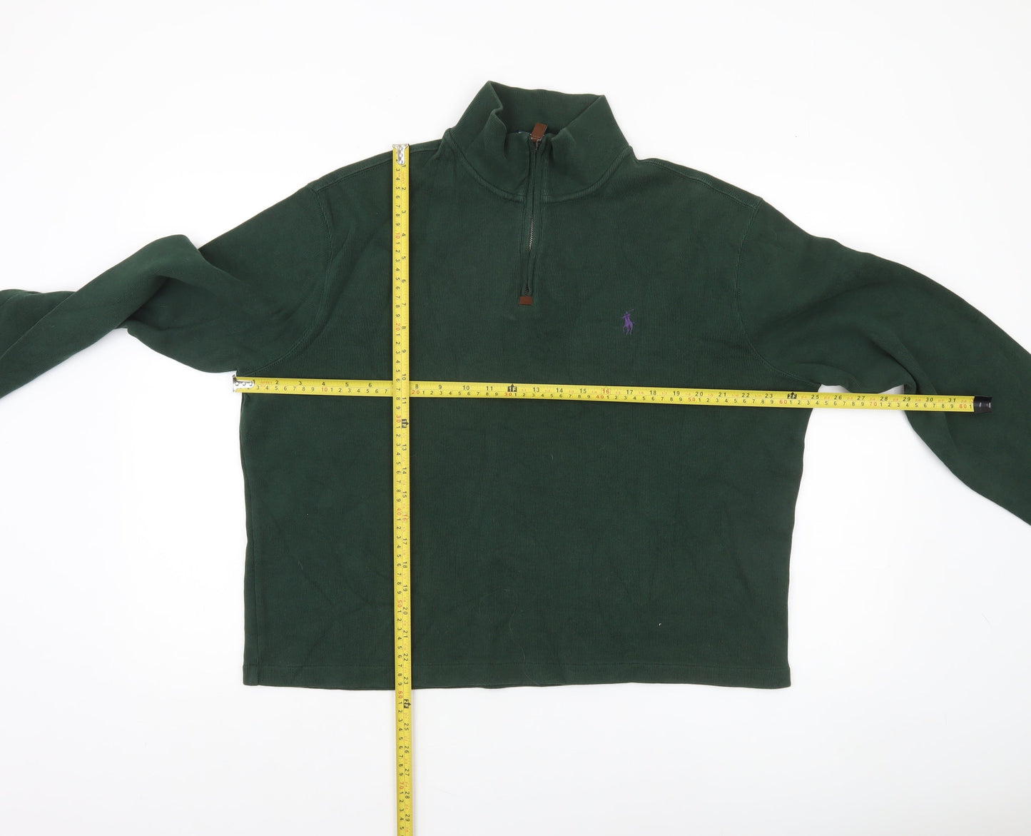 Polo Ralph Lauren Men's Green 1/4 Zip Sweatshirt Size L Classic Fit