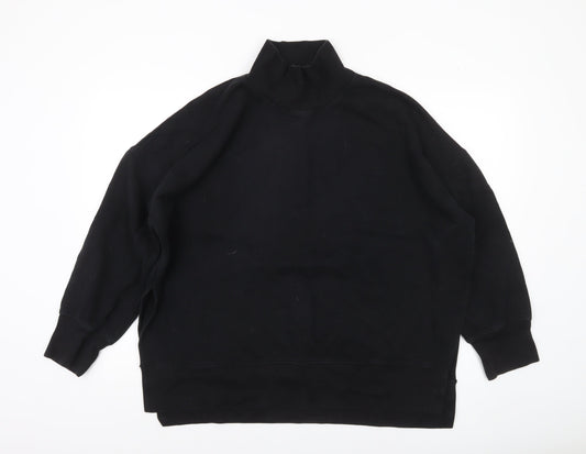 French Connection Womens Black High Neck Pullover Sweatshirt Size L