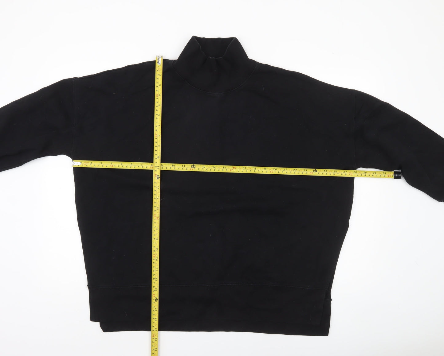 French Connection Womens Black High Neck Pullover Sweatshirt Size L