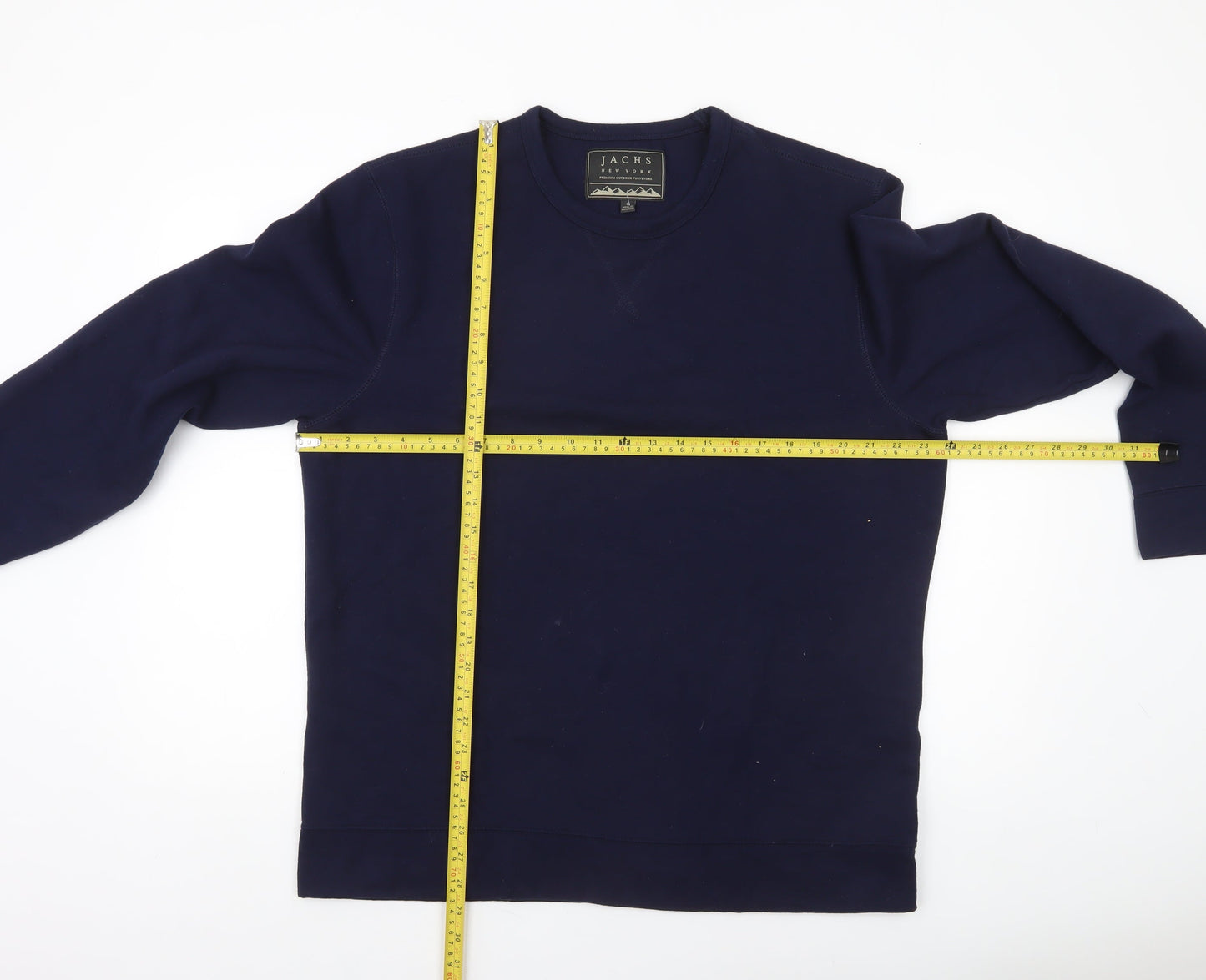 JACHS New York Men's Blue Crew Neck Pullover Sweatshirt L Regular Fit