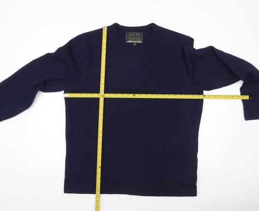 JACHS New York Men's Blue Crew Neck Pullover Sweatshirt L Regular Fit