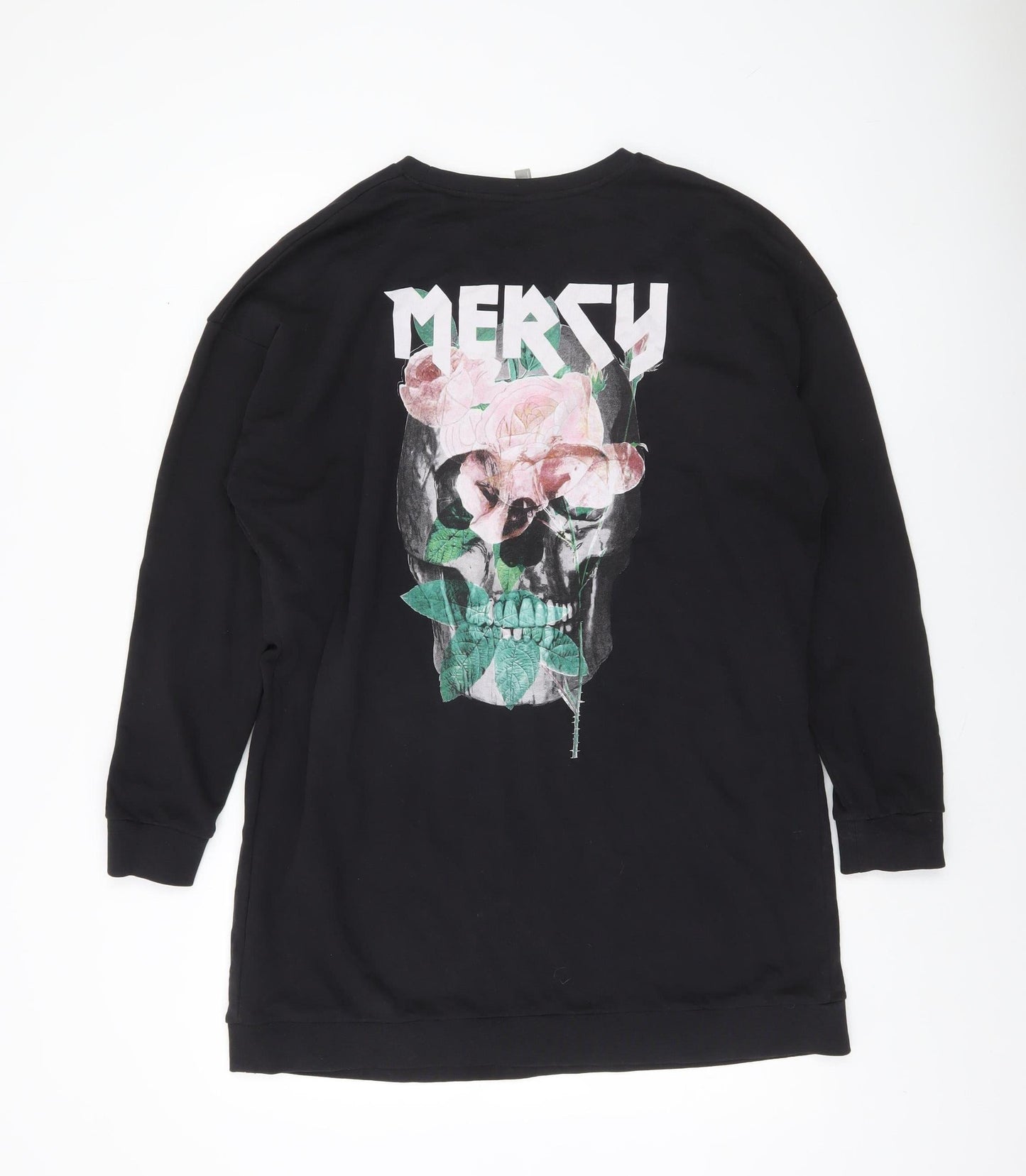 ASOS Womens Black Graphic Print Pullover Sweatshirt UK 14