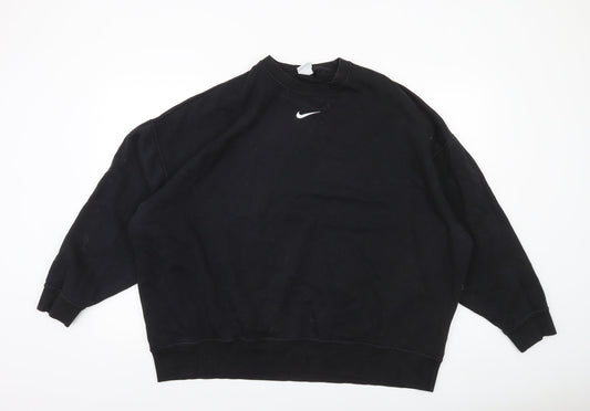Nike Men’s Black Pullover Sweatshirt Medium Crew Neck Fleece