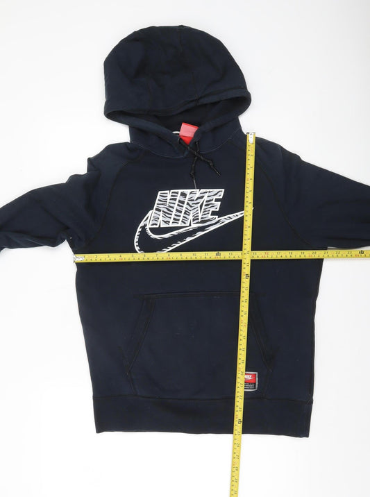 Nike Men's Blue Pullover Hoodie M Logo Graphic Fleece Sweatshirt