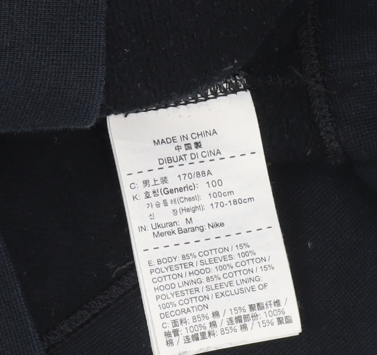 Nike Men's Blue Pullover Hoodie M Logo Graphic Fleece Sweatshirt