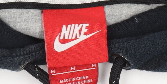 Nike Men's Blue Pullover Hoodie M Logo Graphic Fleece Sweatshirt