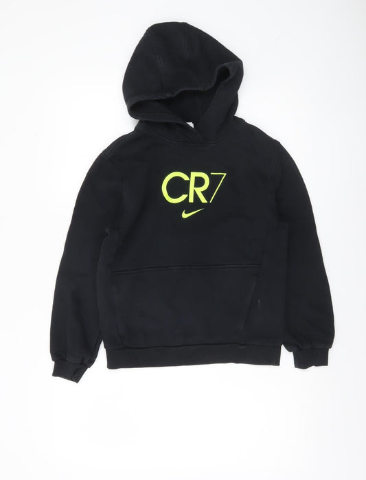 Nike Boys Black CR7 Pullover Hoodie Large 147-158cm Fleece Sweatshirt