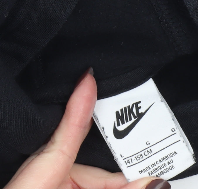 Nike Boys Black CR7 Pullover Hoodie Large 147-158cm Fleece Sweatshirt