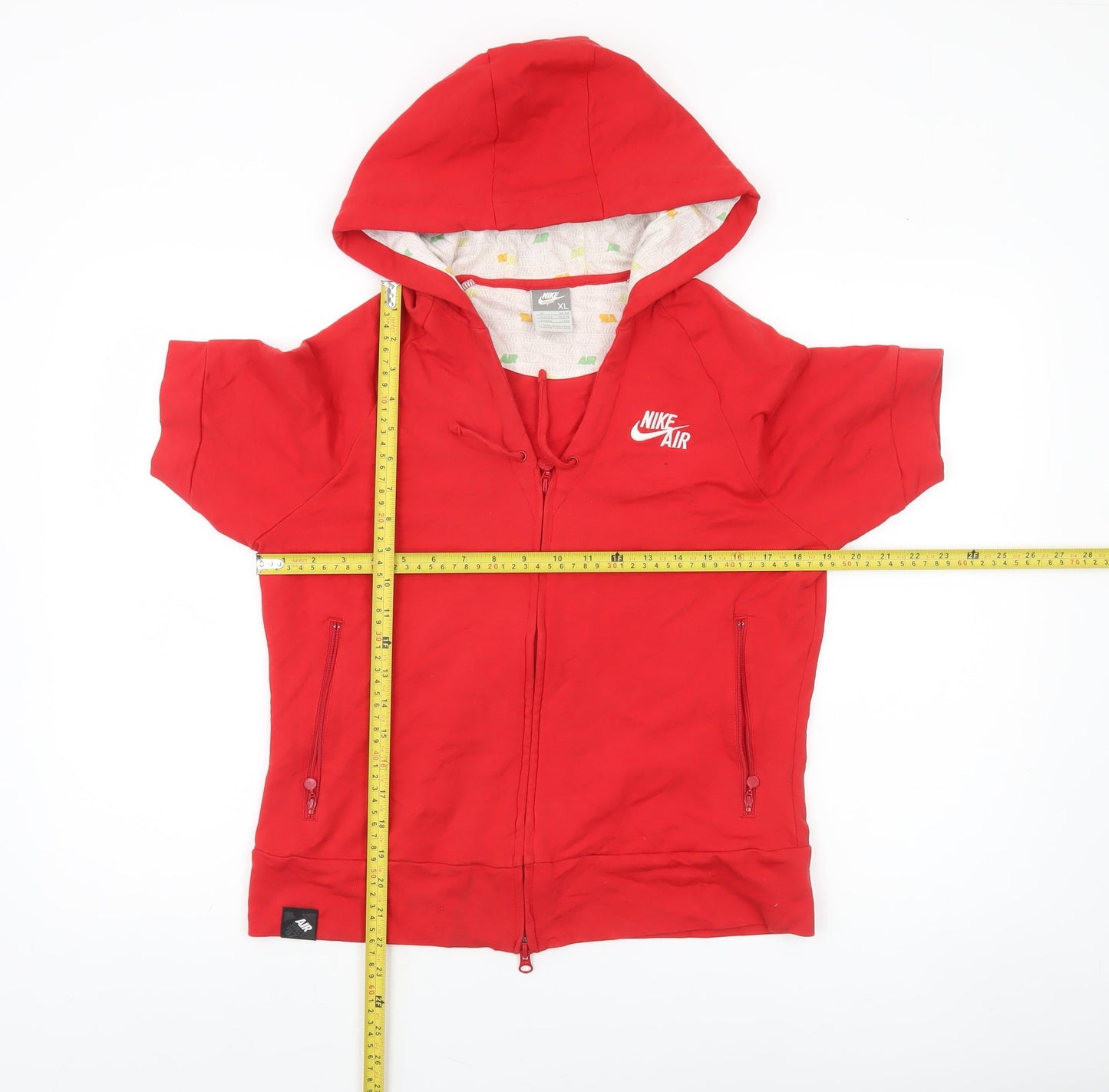 Nike Air Women's Red Short Sleeve Full Zip Hoodie XL