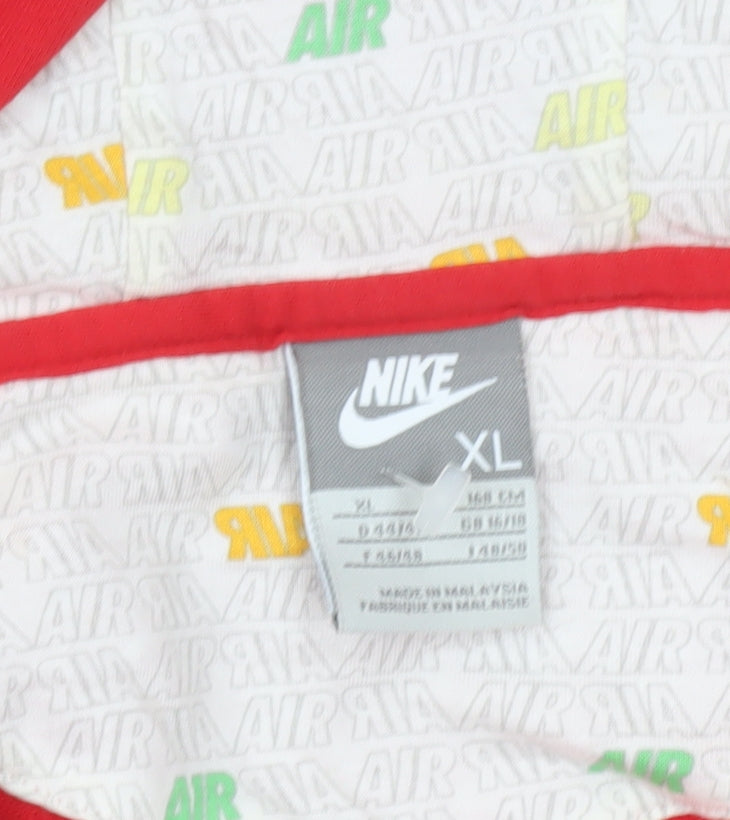 Nike Air Women's Red Short Sleeve Full Zip Hoodie XL