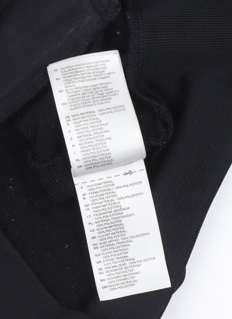 Adidas Womens Black Full Zip Hoodie Size 10 Hooded Sweatshirt