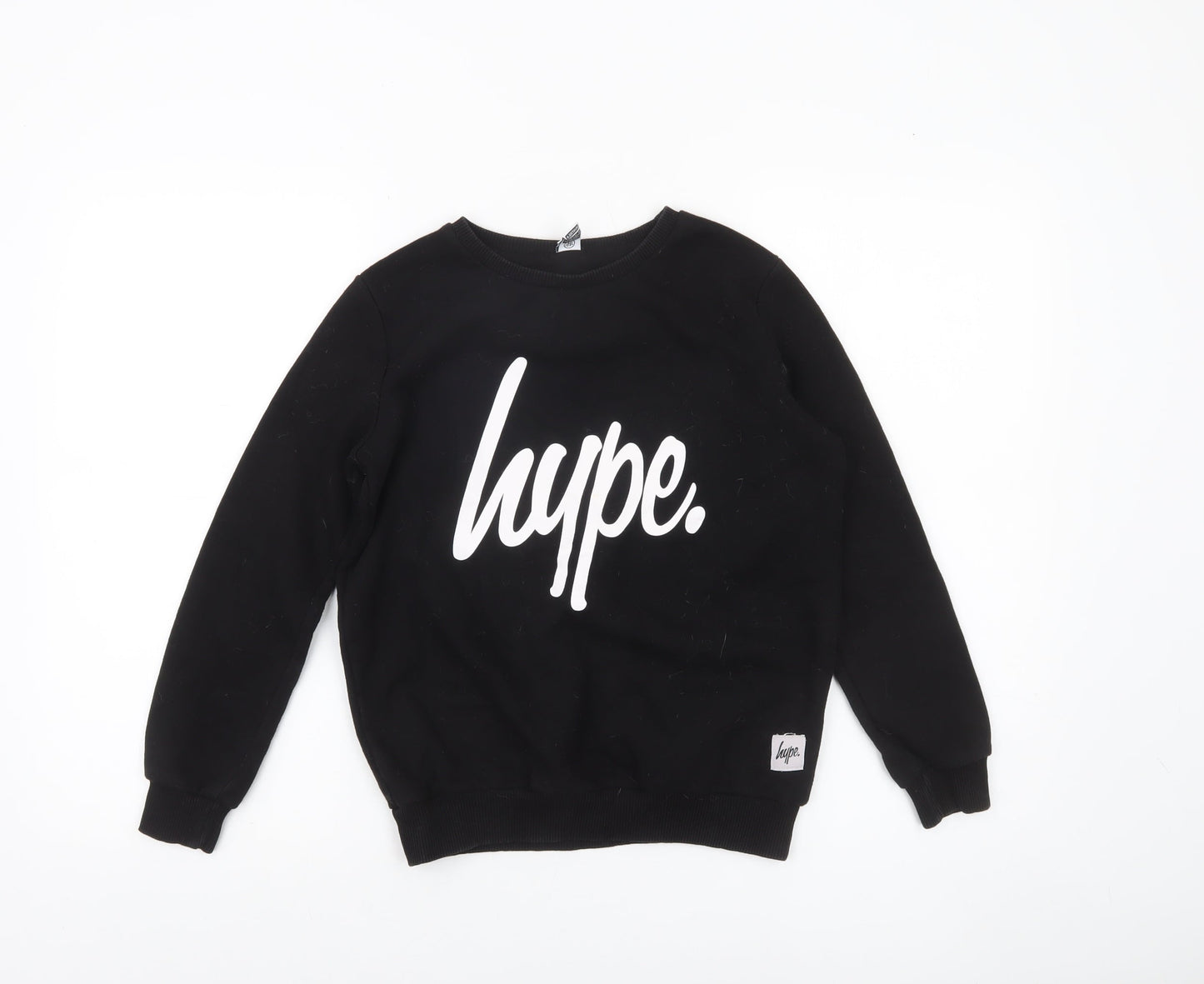 Hype Boys Black Graphic Logo Pullover Sweatshirt 11-12 Years