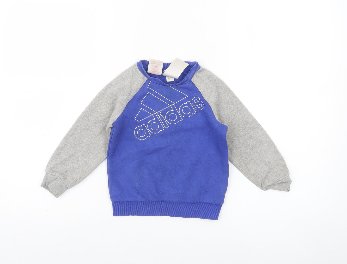 Adidas Unisex Baby Blue & Grey Pullover Jumper 18-24 Months Sportswear