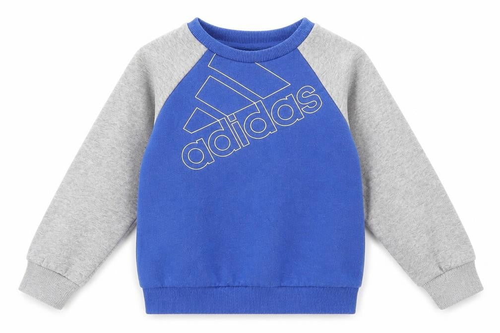 Adidas Unisex Baby Blue & Grey Pullover Jumper 18-24 Months Sportswear