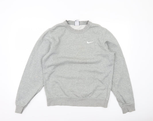 Nike Men's Grey Small Crew Neck Pullover Sweatshirt