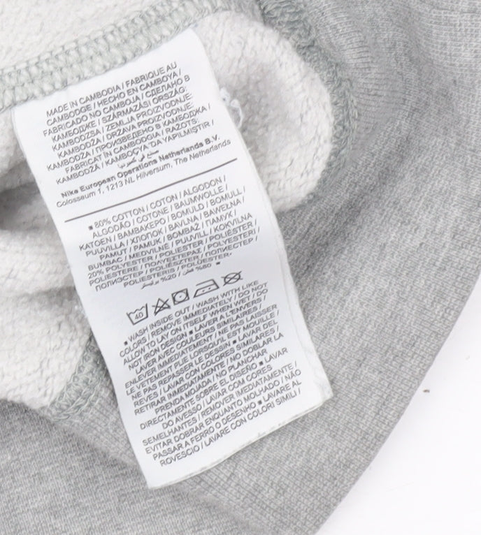 Nike Men's Grey Small Crew Neck Pullover Sweatshirt