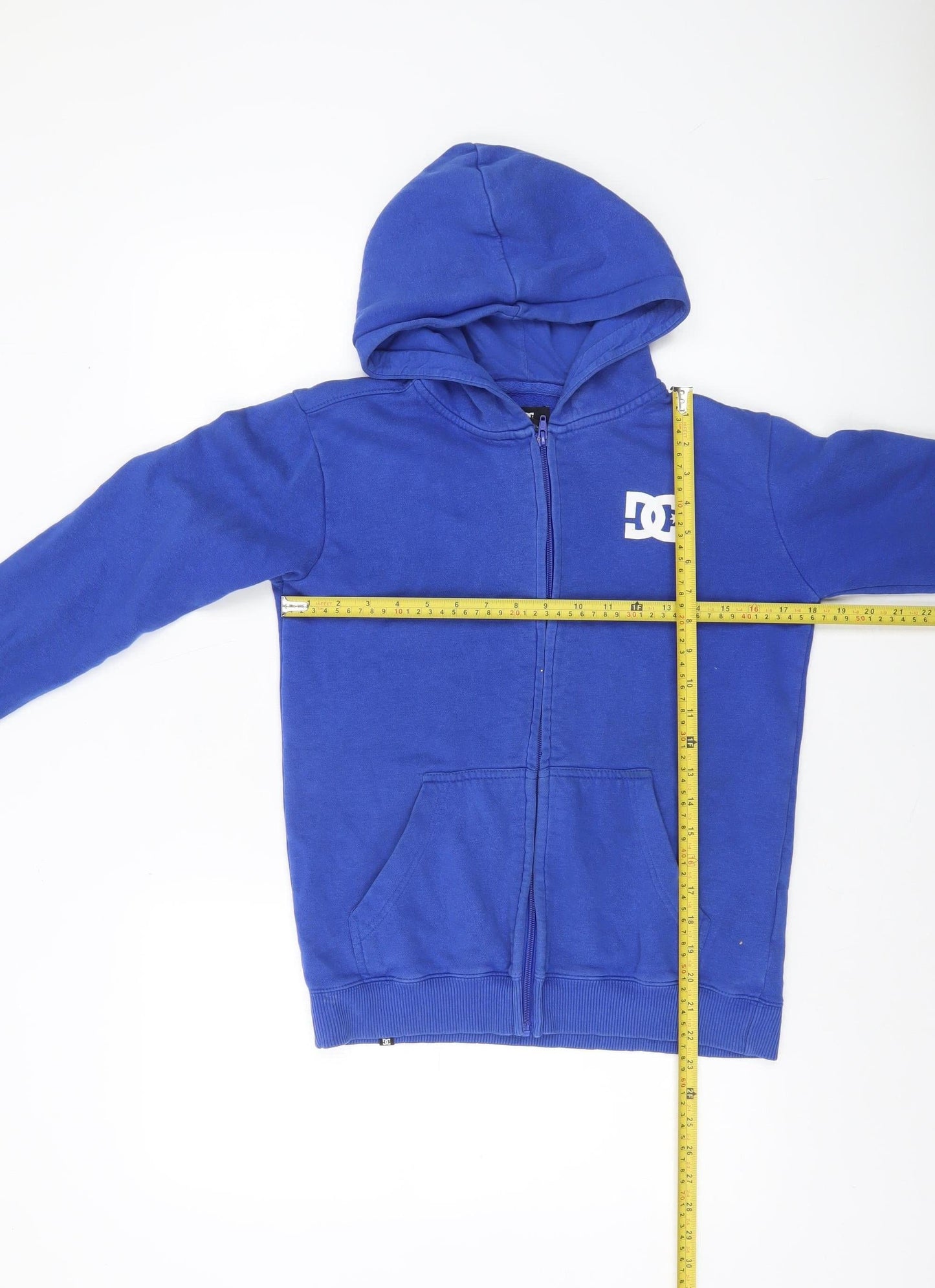 DC Boys Blue Full Zip Hoodie 12 Years Cotton Blend Casual Hooded Sweatshirt