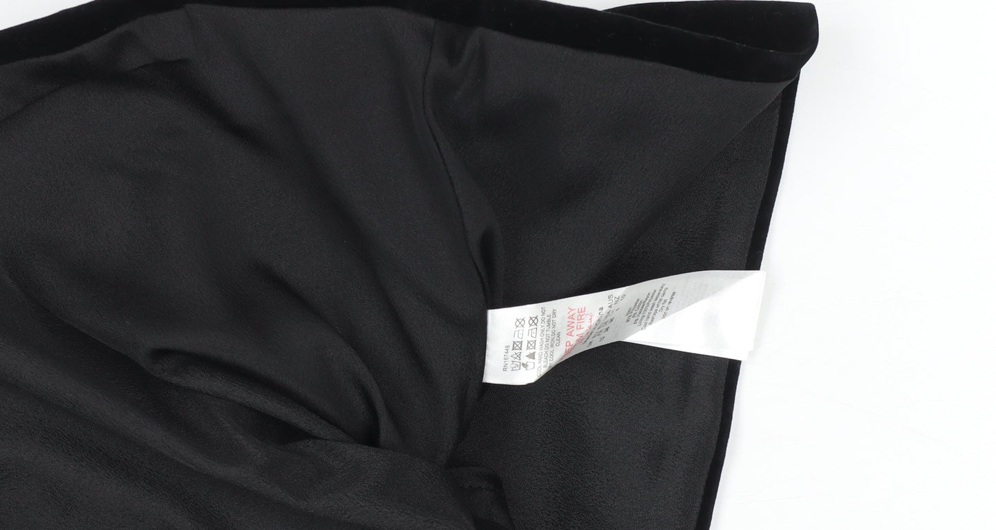 PrettyLittleThing Women Black Size 10 Mini Velvet Skirt