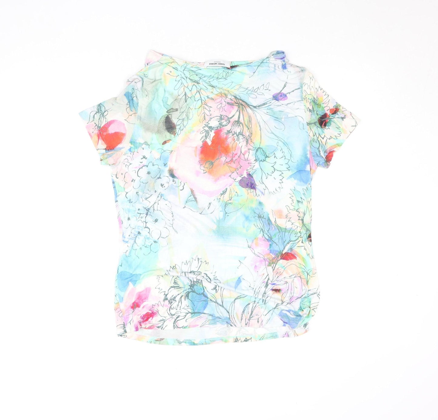 Gerry Weber Womens Multicoloured Floral Cotton T-Shirt Size 12