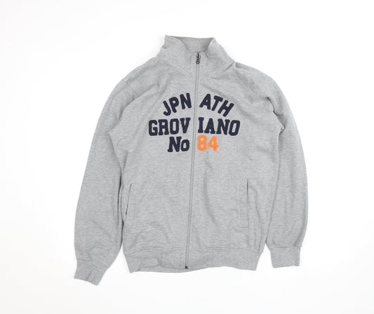 Groviano Womens Grey Full Zip Sweatshirt M College Style