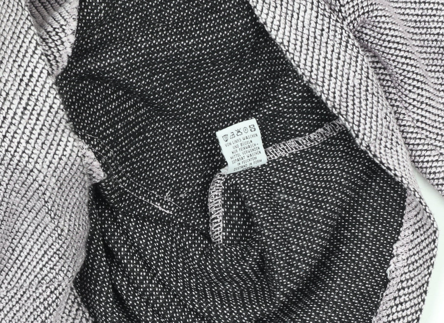 Gina Laura Women Grey Herringbone Zip Jacket with Pink Pockets M