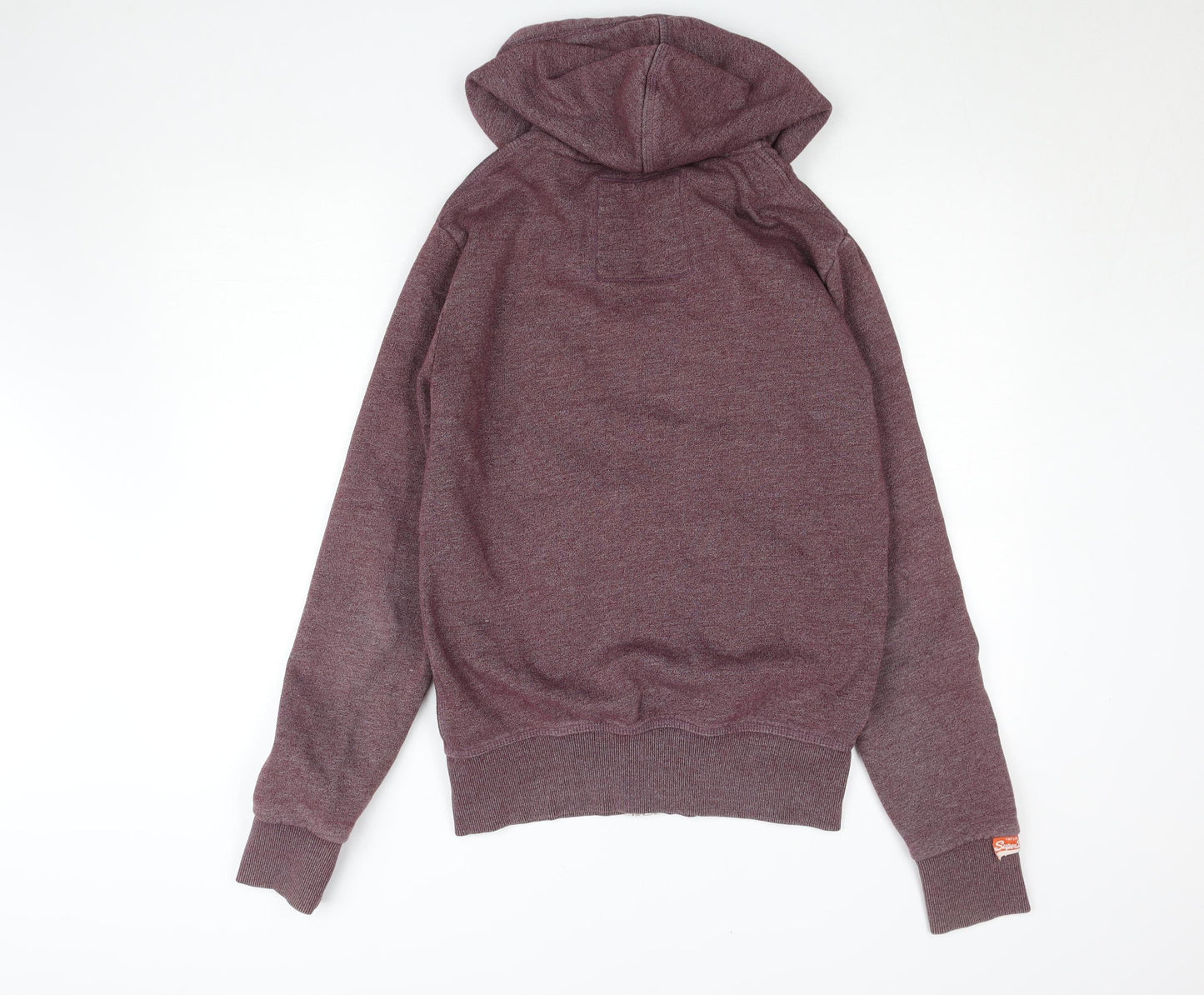 Superdry Men's Red Full Zip Hoodie Small Fleece Lined