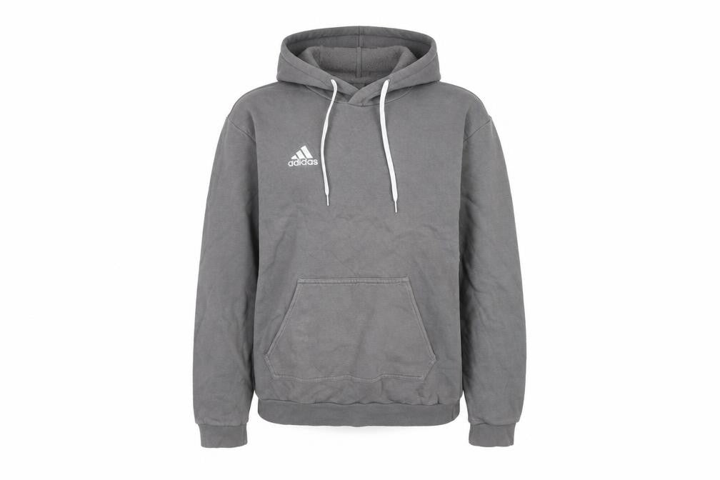 Front view of Adidas men’s grey pullover hoodie m regular fit sports sweatshirt
