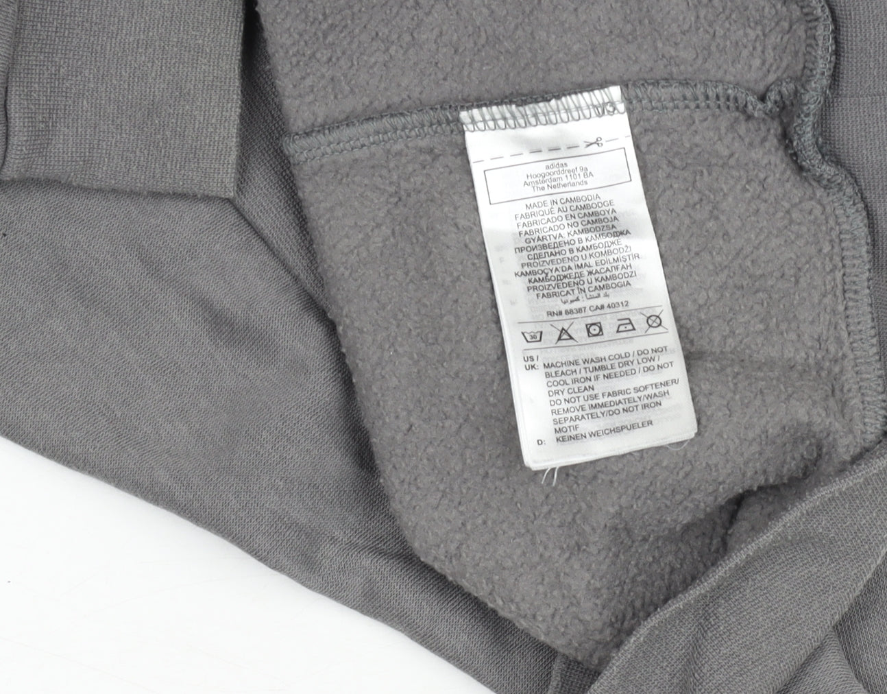 Adidas Mens Grey Pullover Hoodie M Regular Fit Sports Sweatshirt