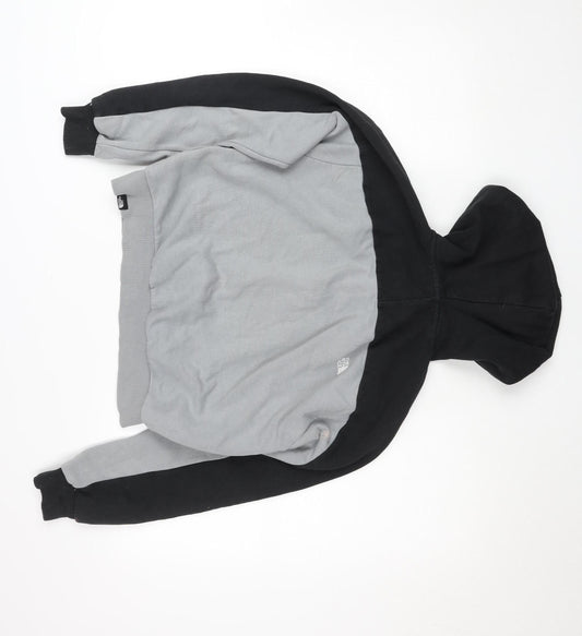 The North Face Womens Grey Black 1/4 Zip Hooded Sweatshirt M