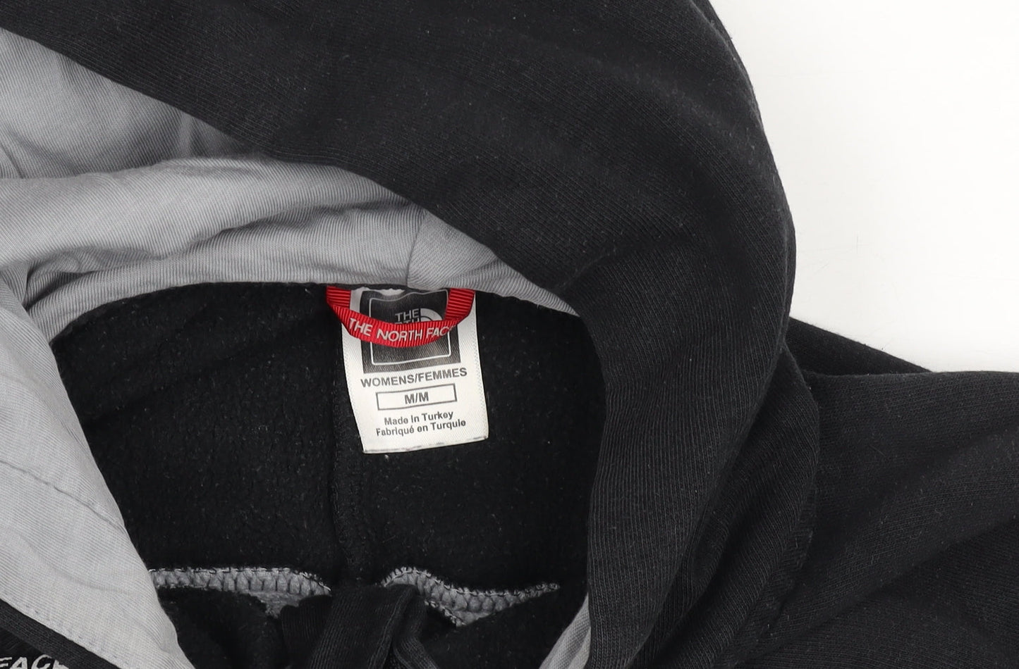 The North Face Womens Grey Black 1/4 Zip Hooded Sweatshirt M