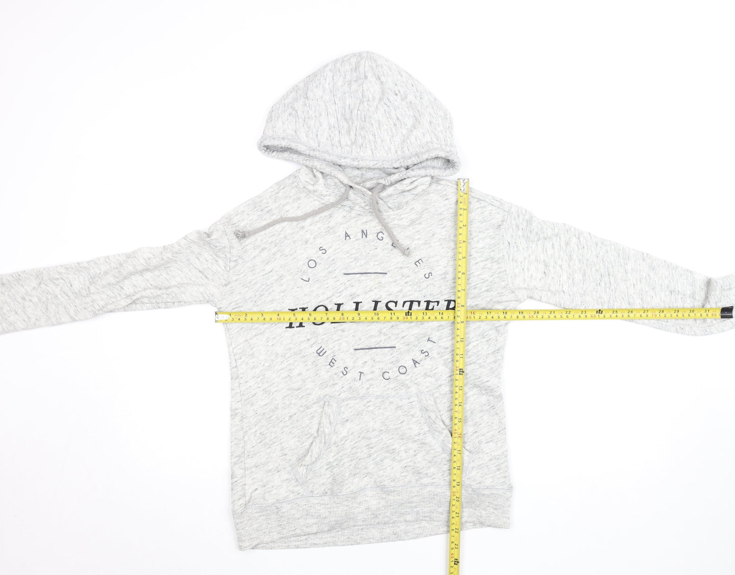Hollister Women’s Grey XS Pullover Hoodie with Logo Print