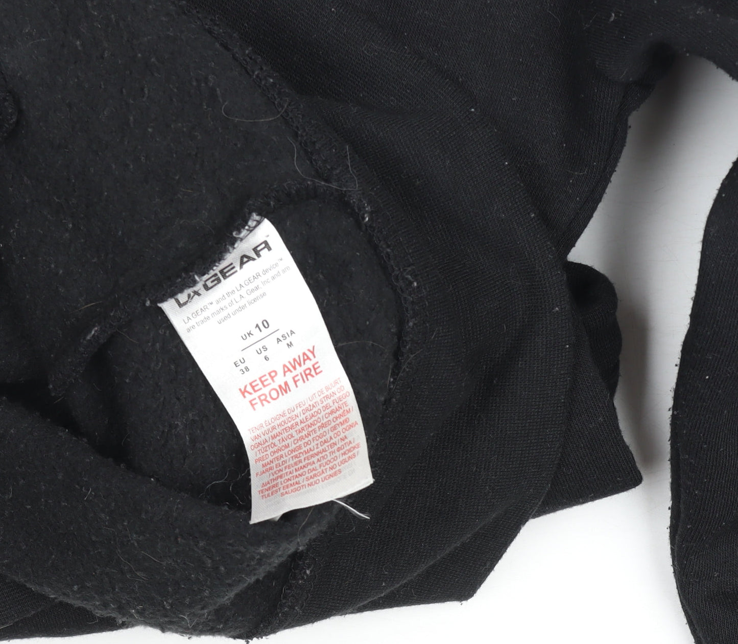 LA Gear Women Black Full Zip Hoodie Size 10 Cotton Blend