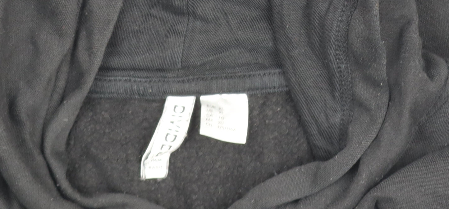 H&M Divided Men’s Black Pullover Hoodie Size M Regular Fit
