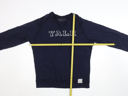 Retro Brand Mens Blue Yale Pullover Sweatshirt Size L Vintage